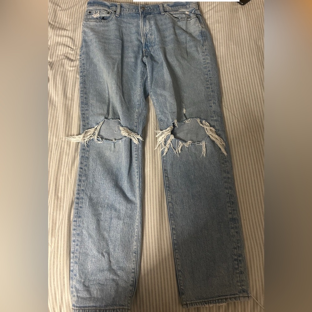 Abercrombie & Fitch Distressed Light Blue Jeans